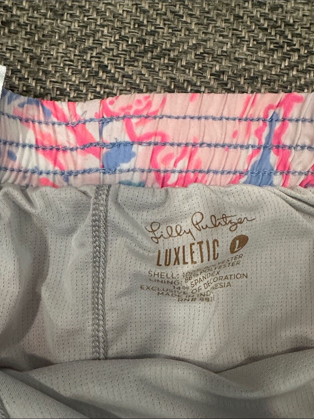 Lively Floral Print Women's Shorts - Pink/Blue - Picture 2 of 4